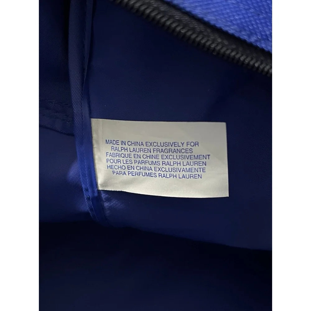 Polo Sport Ralph Lauren Duffle Blue Carry On Weekend Gym Bag  Blue Black XL Vtg